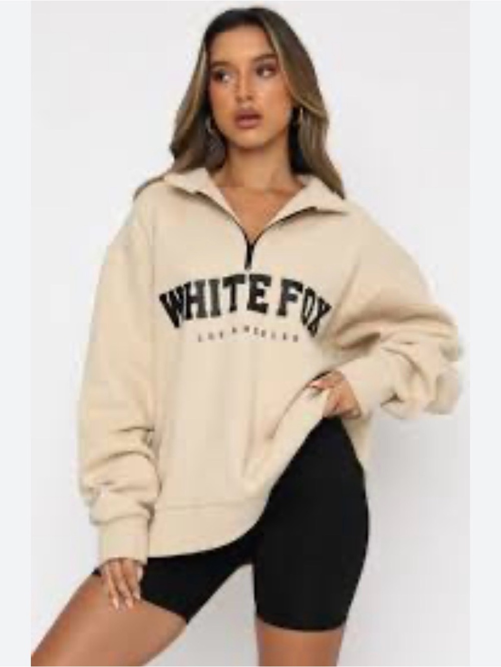 White Fox High Standard Quarter Zip- Sand